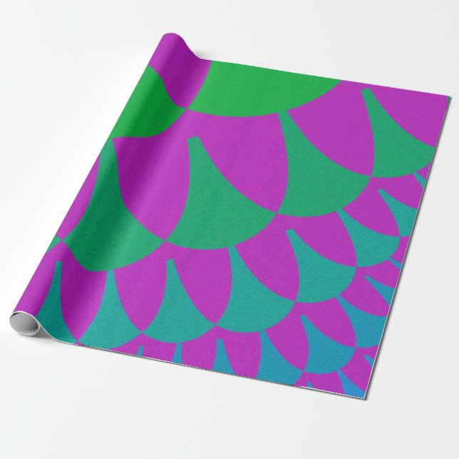 Papier Cadeau Scales de dragon vert (Déroulé)