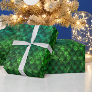 Papier Cadeau Scales de dragon vert foncé