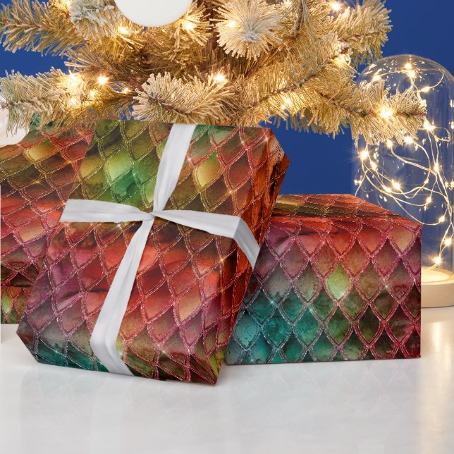 Papier Cadeau Scales Rainbow Dragon (Vacances)