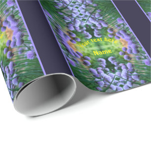 Papier Cadeau Scallion violet Fleurs Abstraites Personnalisées