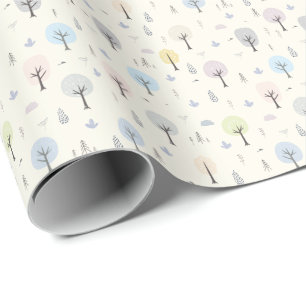Papier Cadeau Scandinavian Forest Motif sans couture