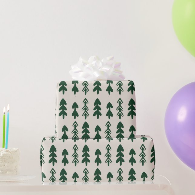 Papier Cadeau Scandinavian Minimal Christmas Tree Gift Wrapping  (Cadeaux de fête)