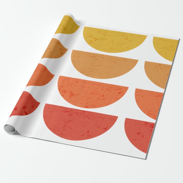 Papier Cadeau Scandinavie Art MidCentury Coucher de soleil (Déroulé)