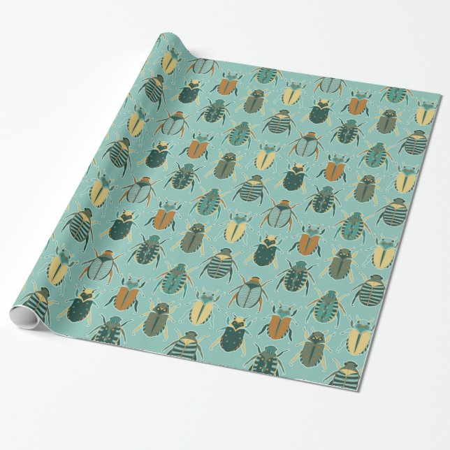 Papier Cadeau Scarabées de scarabée (Déroulé)
