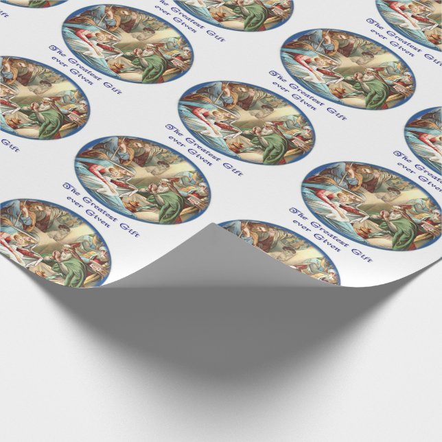 Papier Cadeau Scène de la Nativité Christian (Coin)
