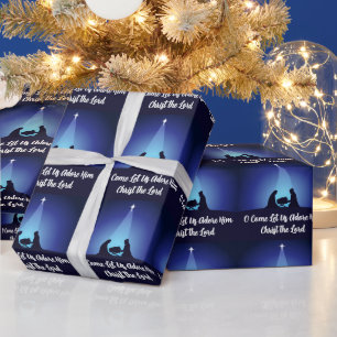 Papier Cadeau Scène de la Nativité de Noël religieuse Jésus dans