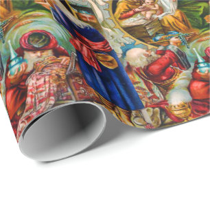 Papier Cadeau Scène de nativité de Noël