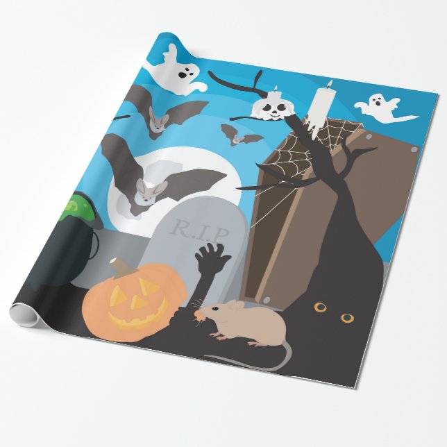Papier Cadeau Scène d'Halloween (Déroulé)
