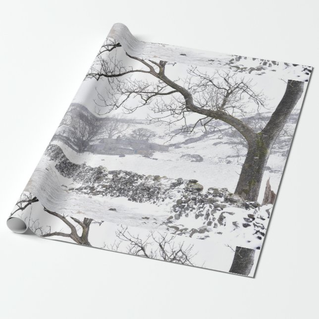 Papier Cadeau Scène hivernale (Déroulé)