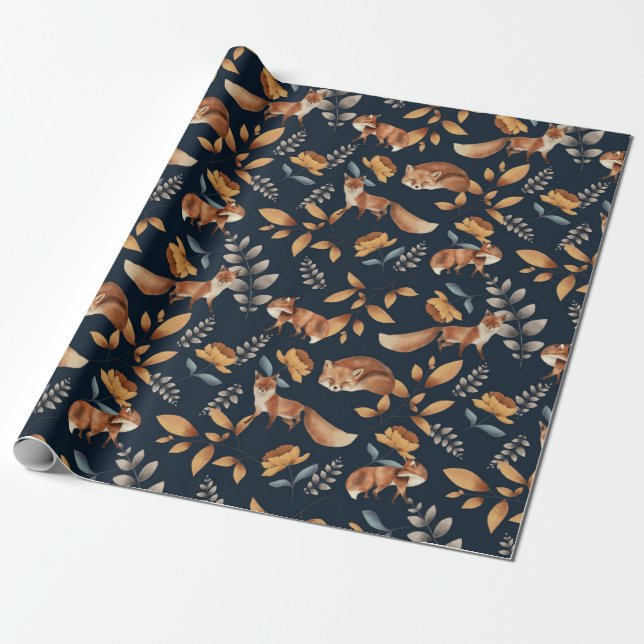 Papier Cadeau Scène Woodland Motifs sans couture (Déroulé)