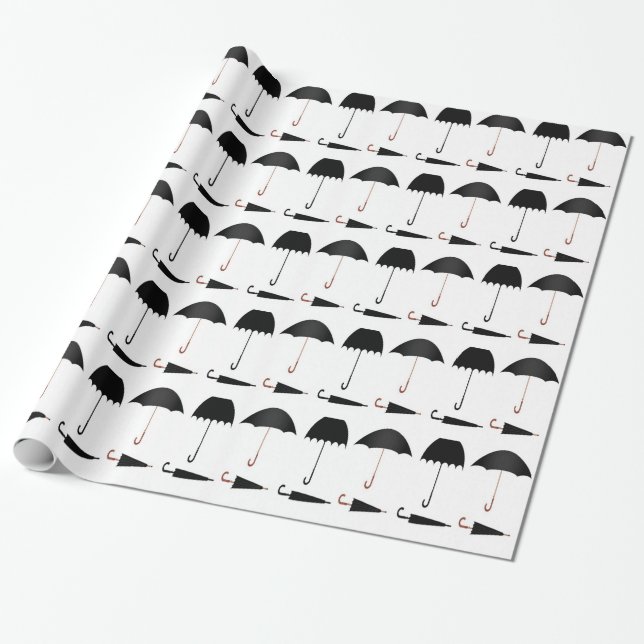 Papier Cadeau Scénographie de vecteur de parapluie (Déroulé)