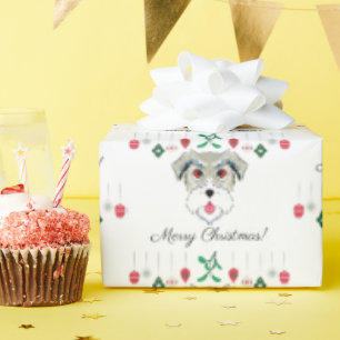 Papier Cadeau Schnauzer de Noël
