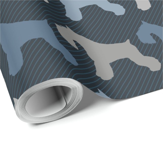 Papier Cadeau Schnauzer miniature - Amarré (Coin rond)