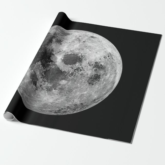 Papier Cadeau Science de l'astronomie spatiale de la Pleine lune (Déroulé)