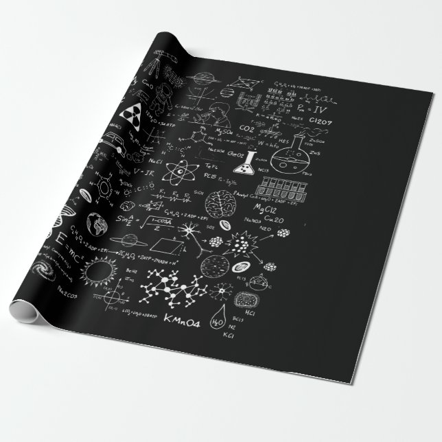 Papier Cadeau Science Physique Chimie Biologie Astronomie (Déroulé)