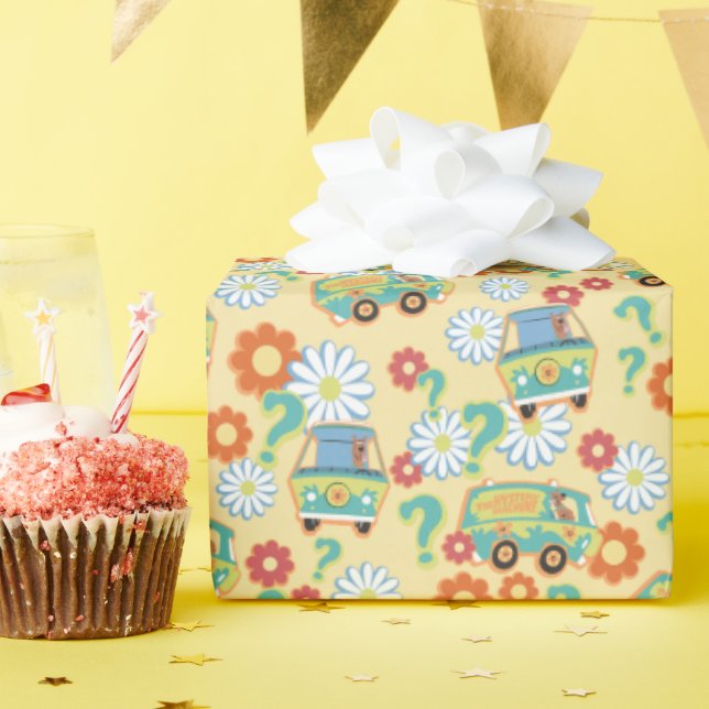 Papier Cadeau Scooby-Doo Mystery Motif de fleurs (Fête d'anniversaire)