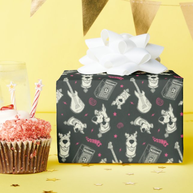 Papier Cadeau Scooby Doo Punk Guitare et Motif Amp (Fête d'anniversaire)