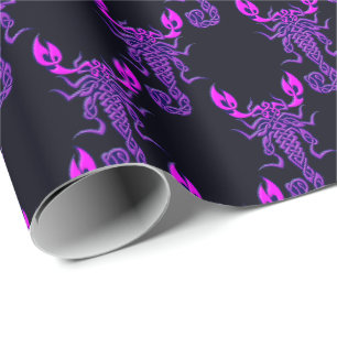 Papier Cadeau Scorpion de noeud céleste pourpre