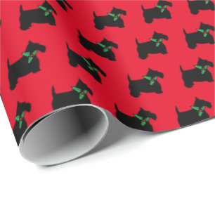 Papier Cadeau Scottie Dog et Holly