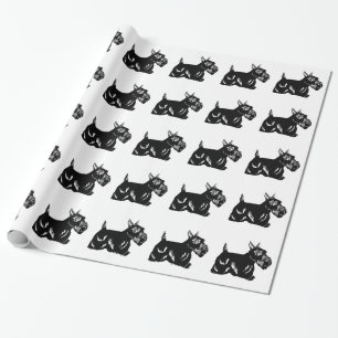 Papier Cadeau Scottie Dogs Motif Enveloppement Papier