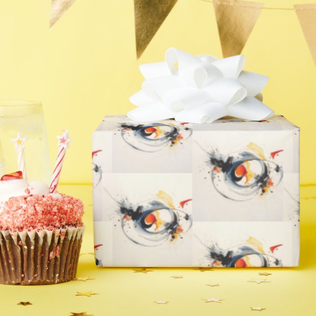 Papier Cadeau Scribbles de peinture aquarelle (Fête d'anniversaire)