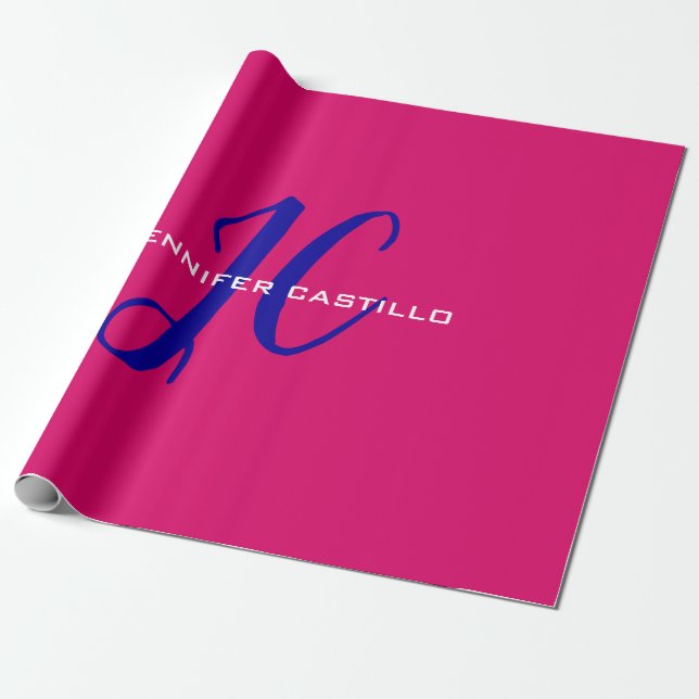 Papier Cadeau Script de calligraphie professionnelle Monogramme  (Déroulé)
