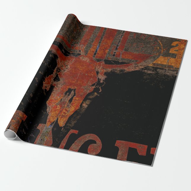 Papier Cadeau Script de rouille de l'ouest de Country (Déroulé)