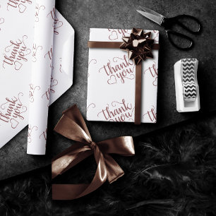Papier Cadeau Script de type simple   Merci Rose du désert