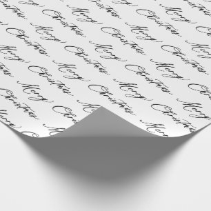 Papier Cadeau Script manuscrit minimaliste Joyeux Noël