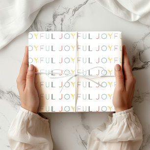 Papier Cadeau Script moderne Joyful Pastel Papier d'enveloppemen
