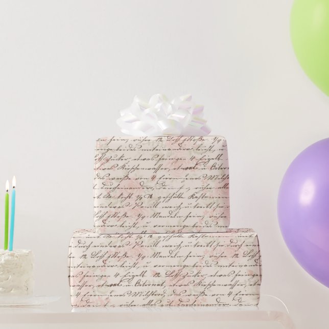 Papier Cadeau Script vintage (Cadeaux de fête)