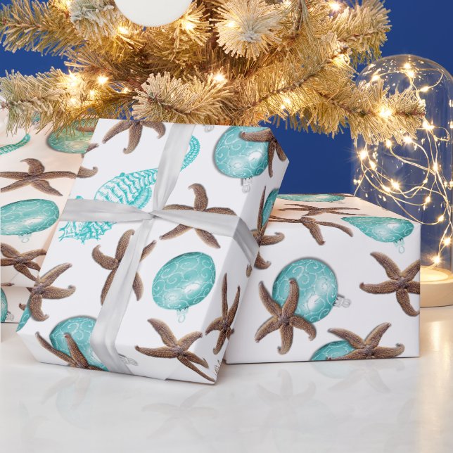 Papier Cadeau Sea Life Motif Tropical Enveloppe cadeau de Noël (Vacances)