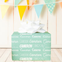 Seafoam Mint Green Anniversaire Nom personnalisé