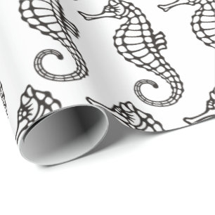 Papier Cadeau Seahorse Black