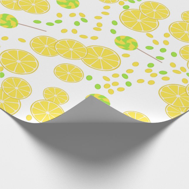 Papier Cadeau Seamless bright lemon slices candy lollipops (Coin)