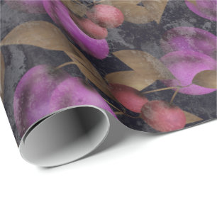 Papier Cadeau Seamless dark plum fruits purple berries cherry
