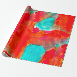 Papier Cadeau Seamless giraffe, blue, orange watercolor artist