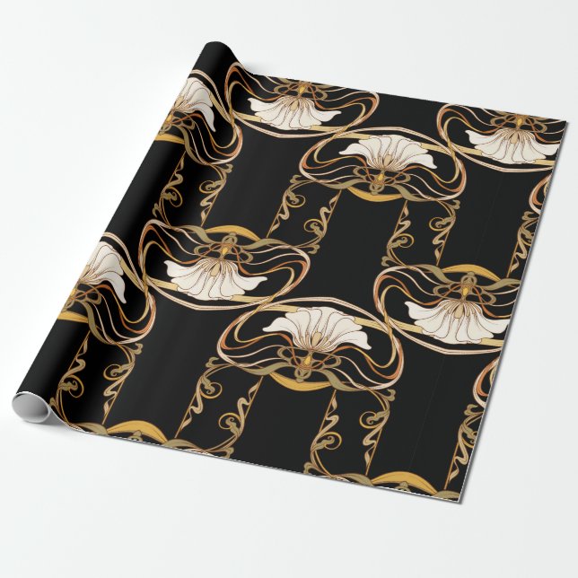 Papier Cadeau Seamless pattern, background with decorative eleme (Déroulé)