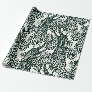 Papier Cadeau  seamless pattern with old deciduous trees Stylite