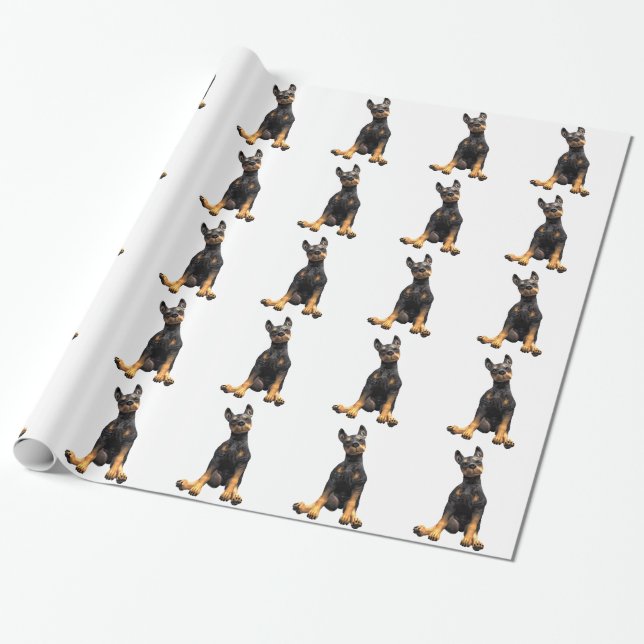 Papier Cadeau Séance de chiot de Pinscher de dobermann (Déroulé)