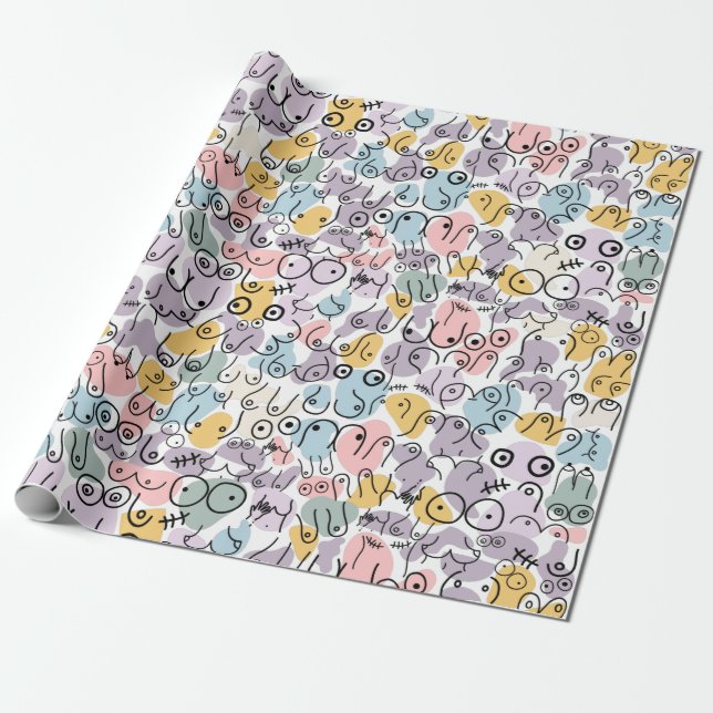 Papier Cadeau seins pastel (Déroulé)