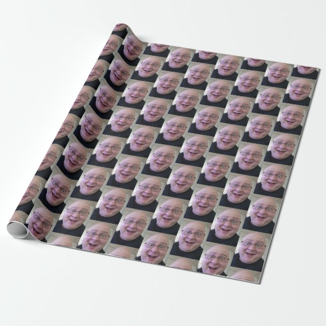 Papier Cadeau Selfie Sur Papier D'Enveloppement Personnalisé De  (Déroulé)