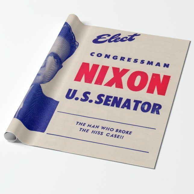 Papier Cadeau Sénateur Nixon, député vintage (Déroulé)
