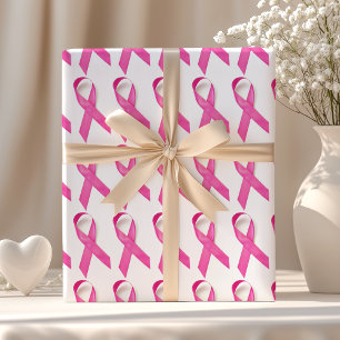 Papier Cadeau Sensibilisation au cancer du sein Ruban rose
