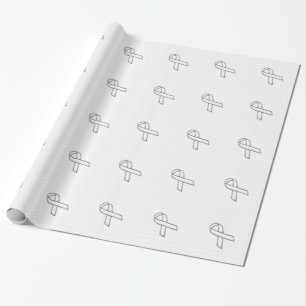 Papier Cadeau Sensibilisation au ruban blanc sur les chèques Imp