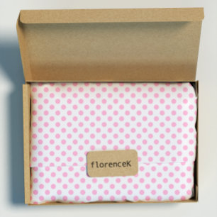Papier Cadeau Sensible blanc en pastel rose de pois petit