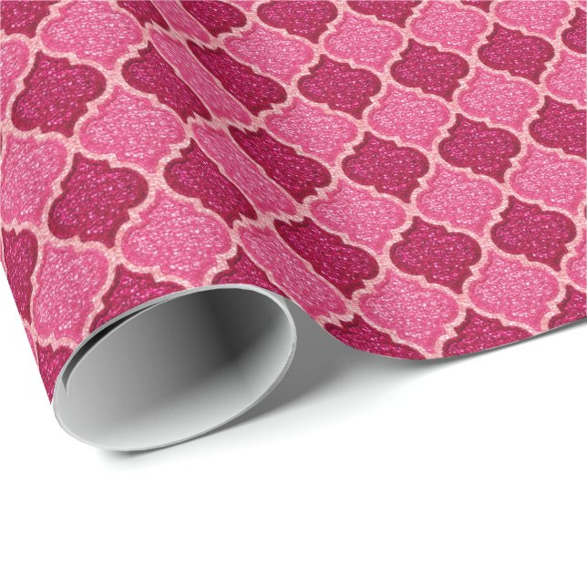 Papier Cadeau Séquins MQF - Pink-Magenta-GIFT WRAP (Coin rond)