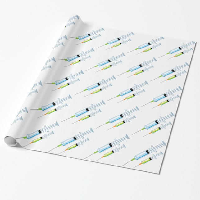 Papier Cadeau Seringue Médicale (Déroulé)
