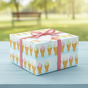 Papier Cadeau Servir Doux Crème de glace cônes amusant Dessert d