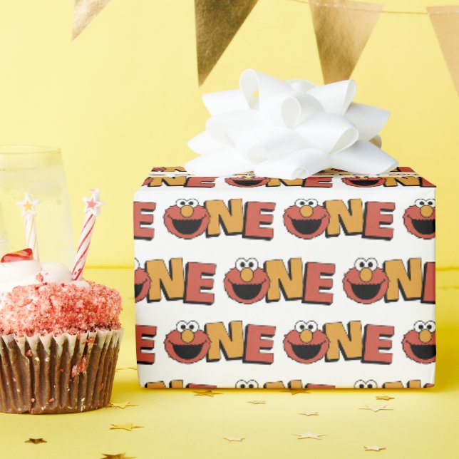 Papier Cadeau Sesame Street | Elmo - First Birthday Wrapping Pap (Fête d'anniversaire)